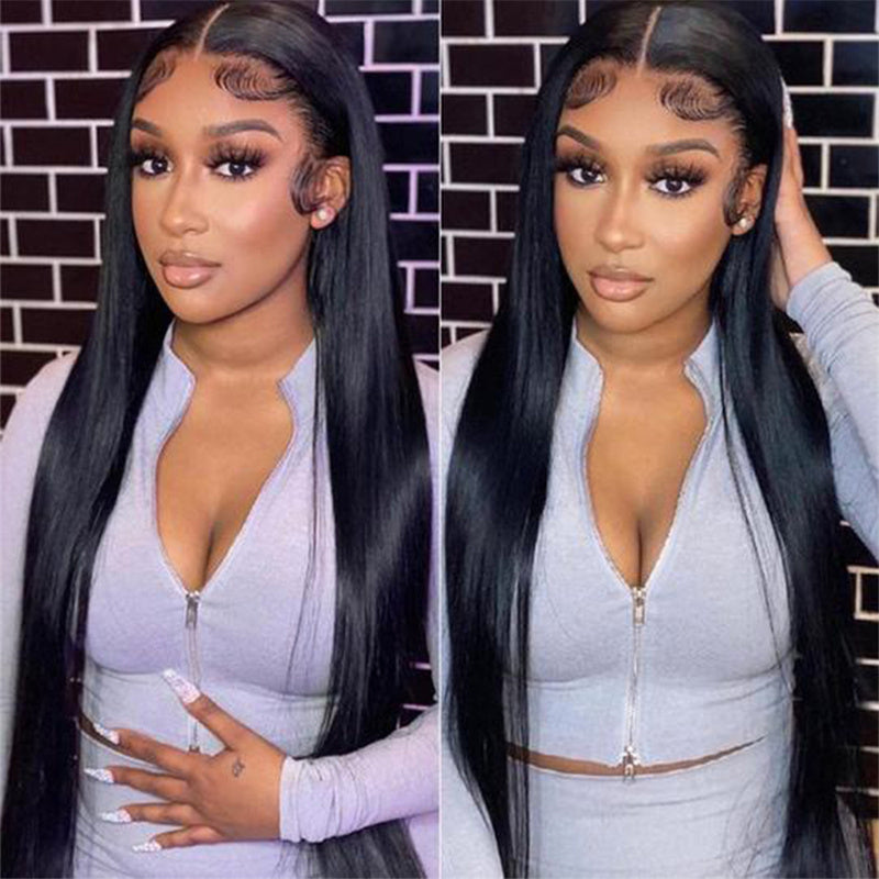 Simple Human Hair Straight Wig