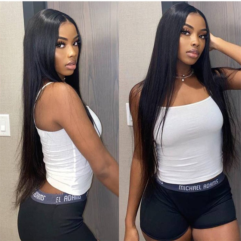 Simple Human Hair Straight Wig
