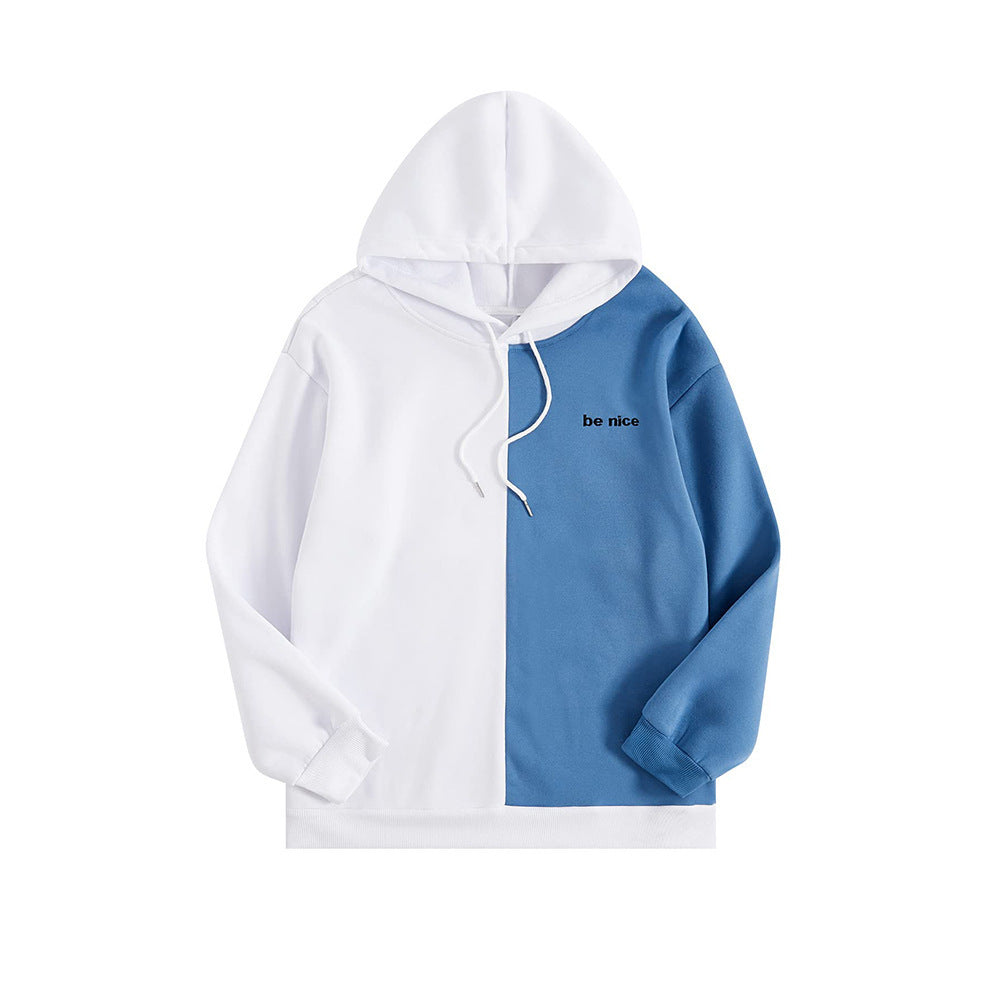 Unisex Patchwork Hooded Pullover